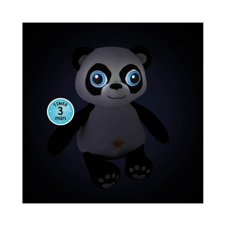 Panda pellushi me sy që ndrisin
