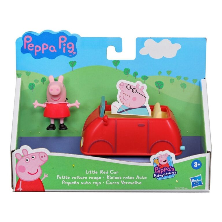Figurinë Peppa Pig me makinë të kuqe