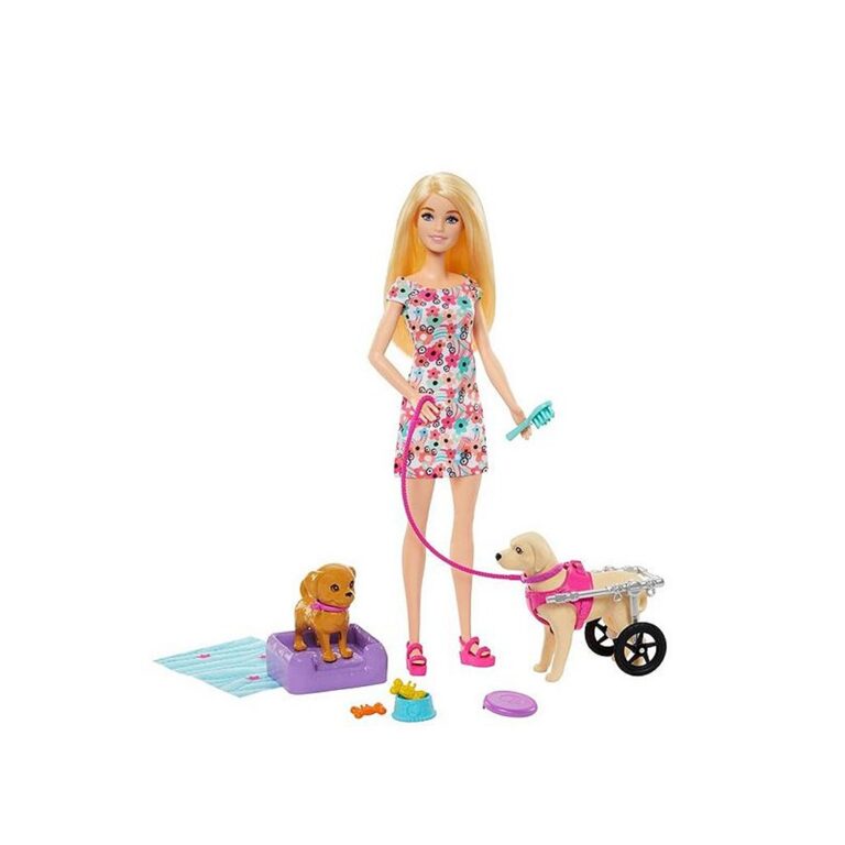 Kukull Barbie me qenush dhe aksesorë