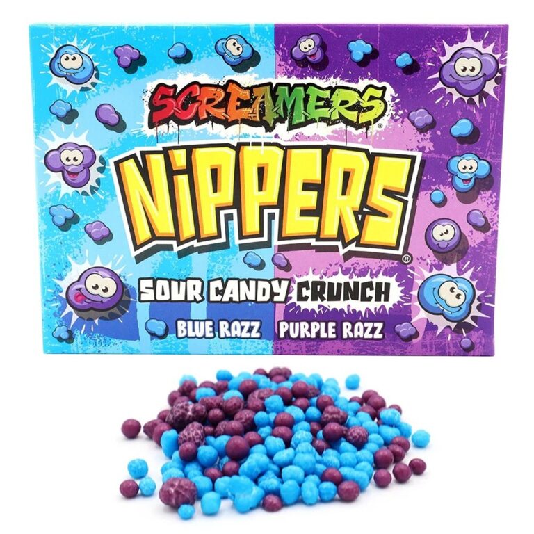 Candy- Karamele Zed Candy Nippers Screamers Sour Candy Crunch Blue Razz & Purple Razz (12 x 140g)