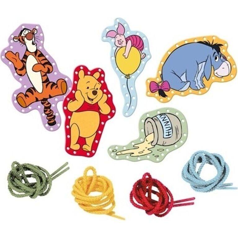 Kartolina kreative për qepje Winnie the Pooh – Set me 6 kartolina dhe fije me ngjyra
